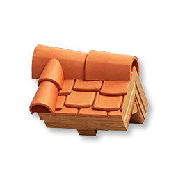 Rounded Tile Roof Ridge Corner: Left