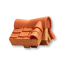 Rounded Tile Roof Ridge Corner: Right
