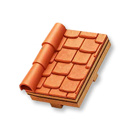 Rounded Tiled Sloped Roof: Left