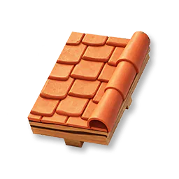 Rounded Tiled Sloped Roof: Right