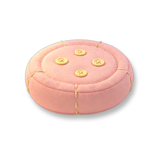 Button Cushion: Sunset Orange